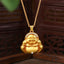 Copper Laughing Buddha Necklace – front Fu character pendant, happiness prosperity charm