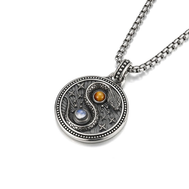 Snake Yin Yang Copper Tiger Eye Necklace Secondary image