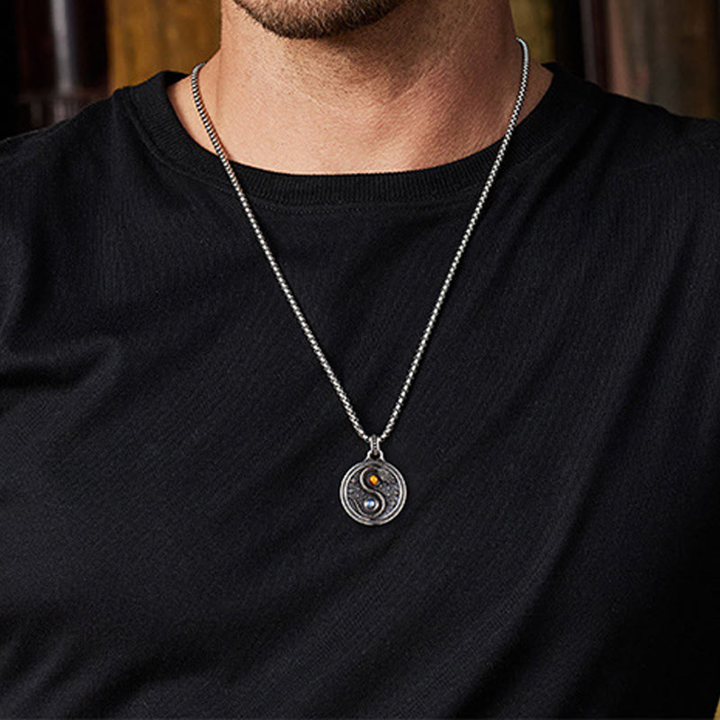 Snake Yin Yang Copper Tiger Eye Necklace Secondary image