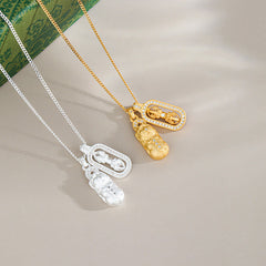 Sterling Silver Pixiu Vajra Necklace – gold and silver color comparison, protection charm jewelry
