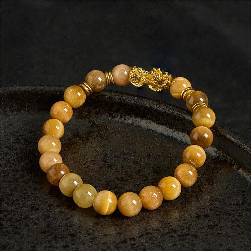 Multi-Color Tiger Eye PiXiu Wealth Courage Bracelet, image 13, healing bracelet