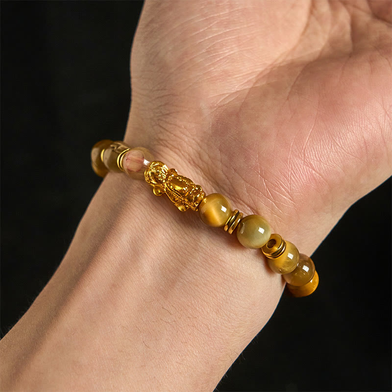 Multi-Color Tiger Eye PiXiu Wealth Courage Bracelet, image 15, healing bracelet