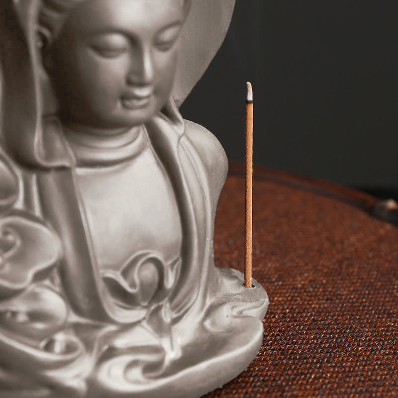 Thousand-Hand Kwan Yin Jade Necklace – natural green jade color close-up, genuine nephrite stone