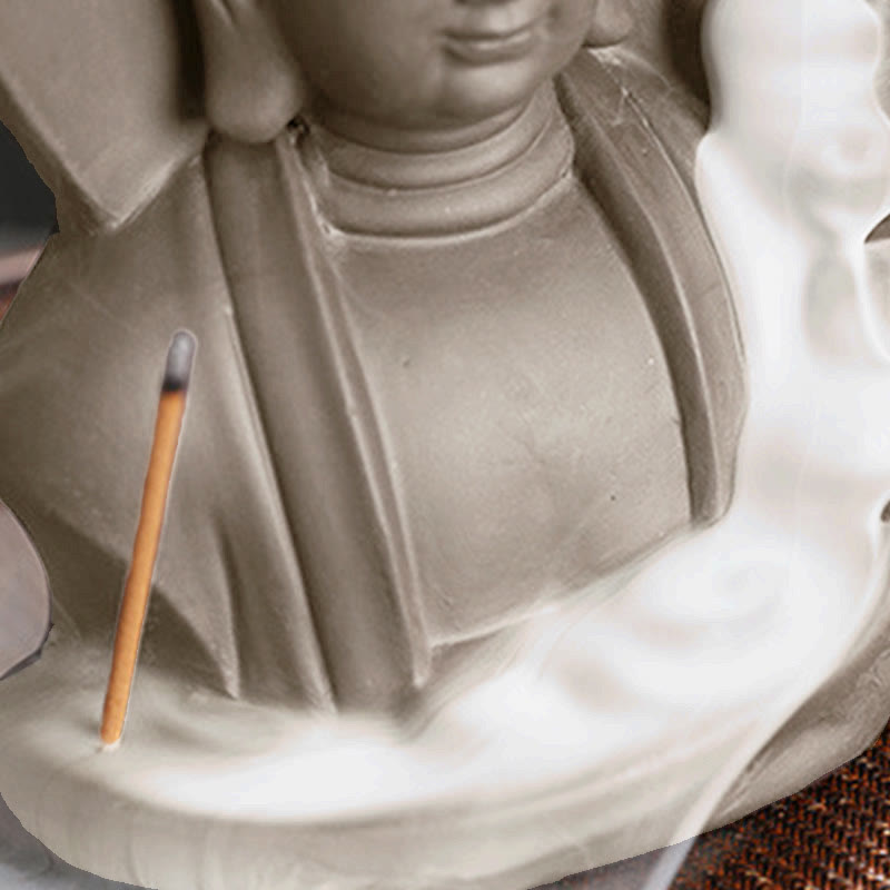 Thousand-Hand Kwan Yin Jade Necklace – sunrise light through jade, glowing green pendant