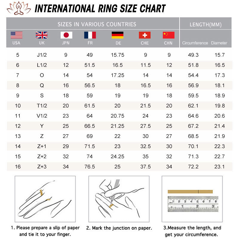 Copper Coin Pixiu Feng Shui Ring – international ring size chart measurement guide, sizing reference info