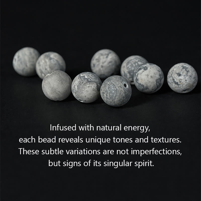 Bracelet Jaspe gris Œil de tigre Om Mani Padme Hum | Protection