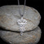 Lotus Vines Chakra Necklace – Silver lotus-unalome pendant draped on zen stones, chakra pendant