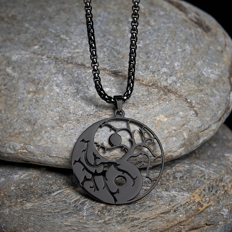Stainless Steel Yin Yang Branches Design Necklace Secondary image