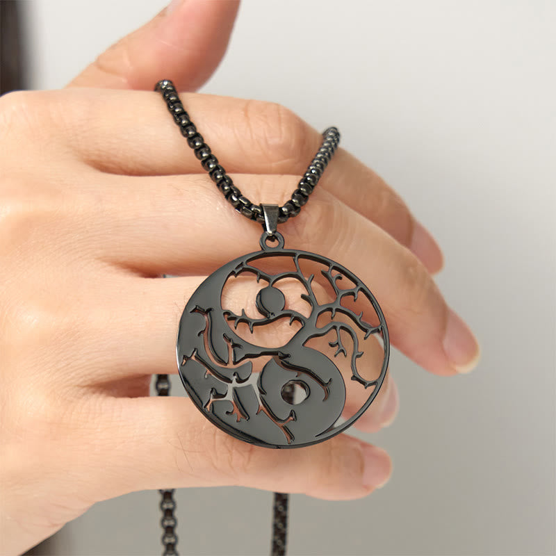 Stainless Steel Yin Yang Branches Design Necklace Secondary image