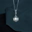 Sterling silver lotus flower pendant necklace with iridescent moonstone center, spiritual yoga jewelry