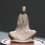 Ceramic Formless Buddha Prayer Statue – front view, gray ceramic with hands in prayer mudra, on round stand, zen home decor
