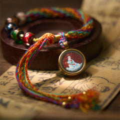 Zodiac Natal Buddha Cinnabar Bracelet – Thangka pattern inspired bracelet with, cinnabar bracelet, zodiac Buddha, red string