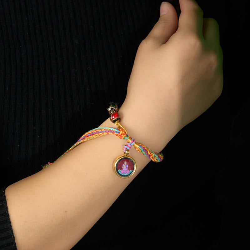 Zodiac Natal Buddha Cinnabar Bracelet – Thangka art inspired packaging with, cinnabar bracelet, zodiac Buddha, red string