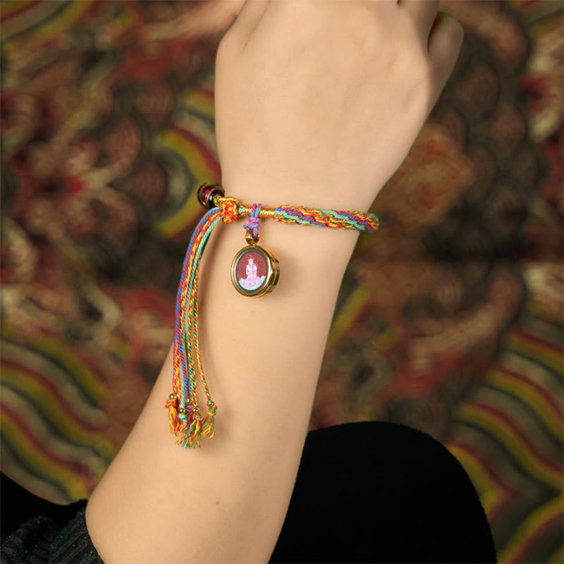 Zodiac Natal Buddha Cinnabar Bracelet – cinnabar string bracelet in hand, cinnabar bracelet, zodiac Buddha, red string