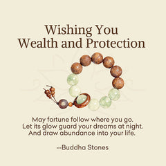Sappan Wood Pixiu Bracelet with Glowstone & Fu Charm – Wishing You Wealth and Protection greeting card with bracelet image