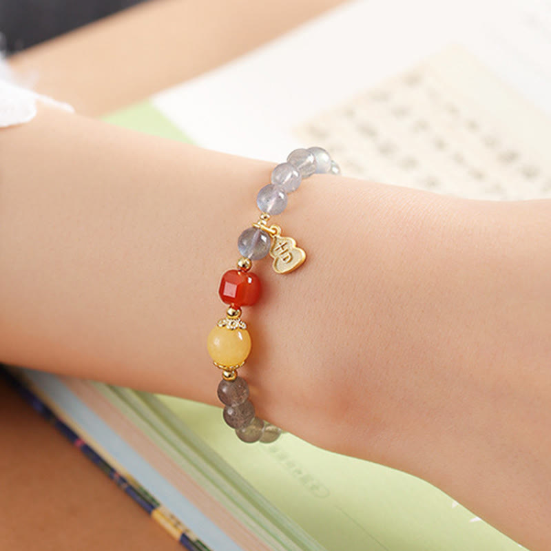 Pulsera de loto con piedra lunar natural | Amor, calma y sanación
