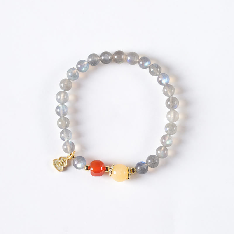 Pulsera de loto con piedra lunar natural | Amor, calma y sanación