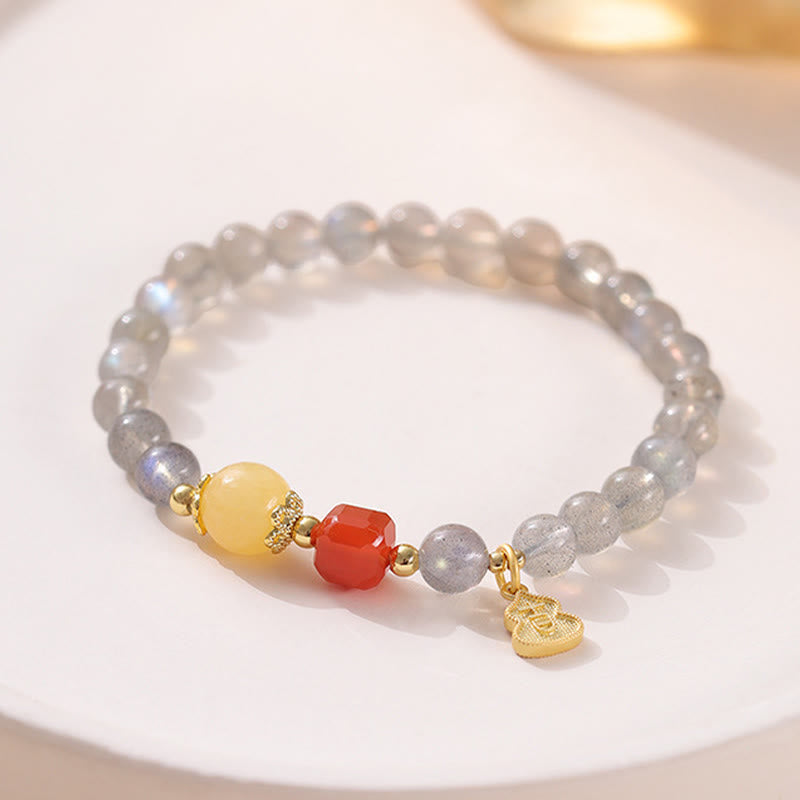Pulsera de loto con piedra lunar natural | Amor, calma y sanación