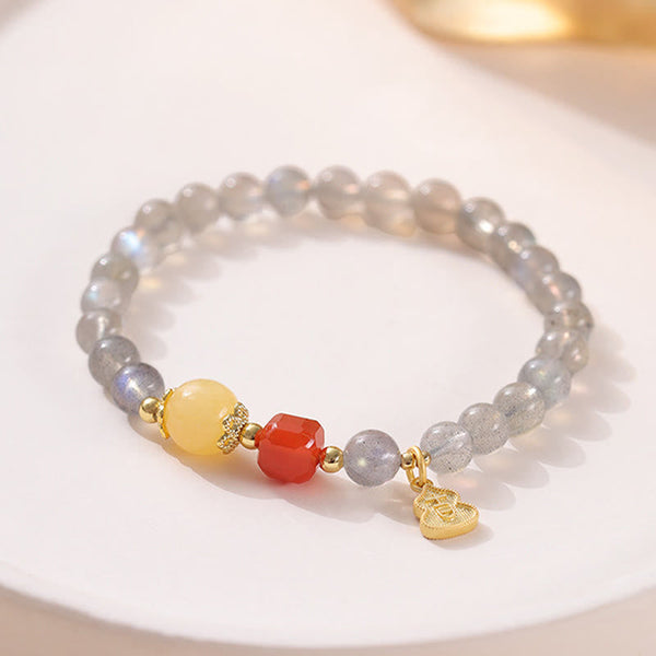 Bracelet Lotus en Pierre de Lune Naturelle