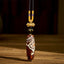 Tibetan Agate Nine-Eye Dzi Dragon Protection Necklace – agate bead with dragon carving front view, Spiritual