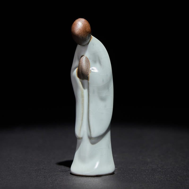 Meditation Monk Ceramic Statue – meditation monk statue seated in lotus on, monk statue, serenity decor, ceramic figurine