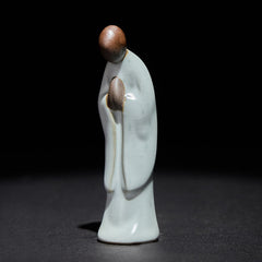 Meditation Monk Ceramic Statue – meditation monk statue seated in lotus on, monk statue, serenity decor, ceramic figurine