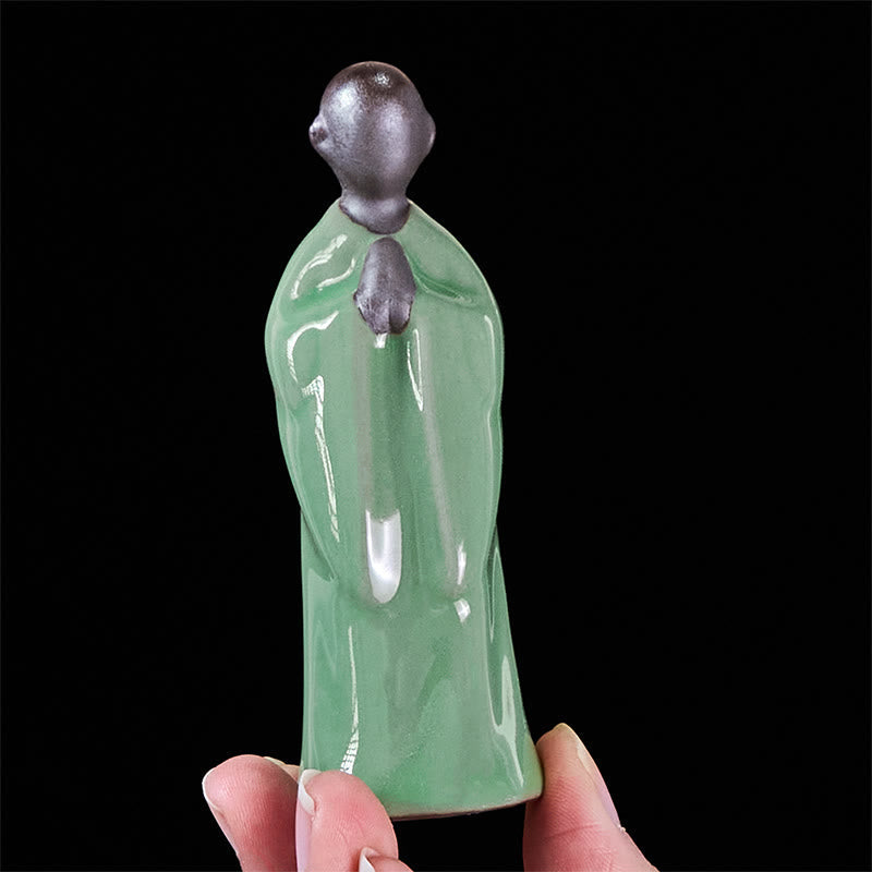 Meditation Monk Ceramic Statue – packaged statue in gift box with foam, monk statue, serenity decor, ceramic figurine