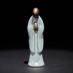 Meditation Monk Ceramic Statue – serene monk figurine with hands in dhyana, monk statue, serenity decor, ceramic figurine