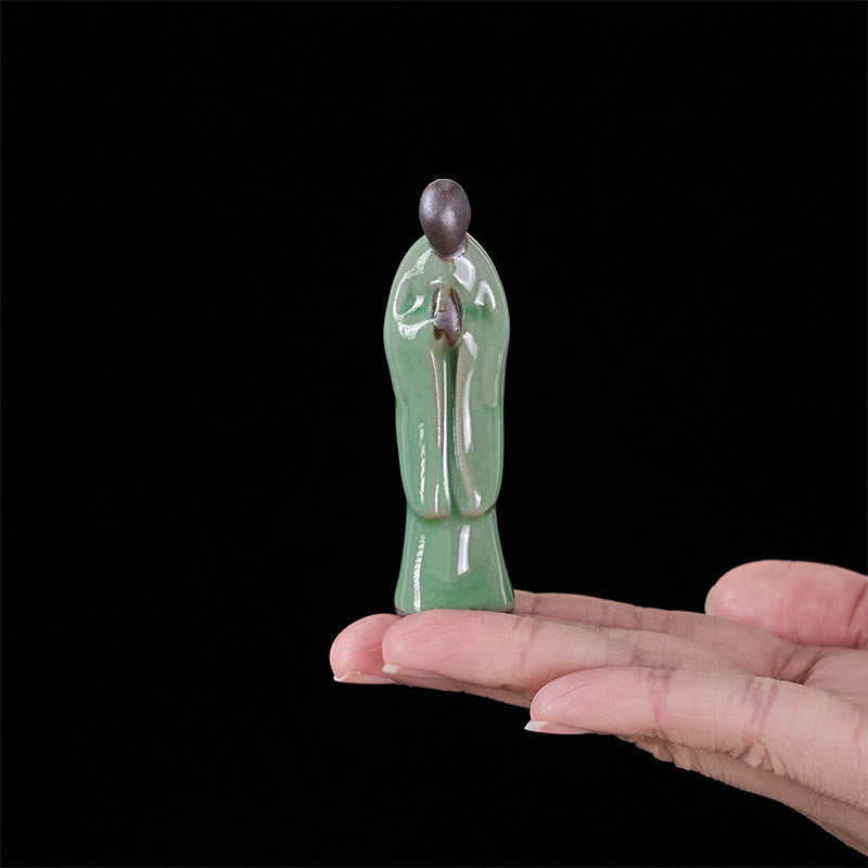 Meditation Monk Ceramic Statue – multiple statues stacked for wholesale, monk statue, serenity decor, ceramic figurine