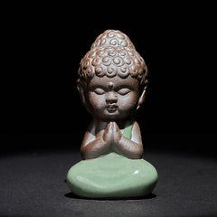 Prayer Meditation Resting Monk Statue – resting monk statue in prayer pose on, ceramic statue, zen gift, meditation decor