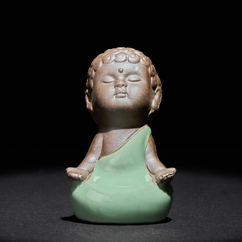 Prayer Meditation Resting Monk Statue – pair of monk statues in meditation, ceramic statue, zen gift, meditation decor