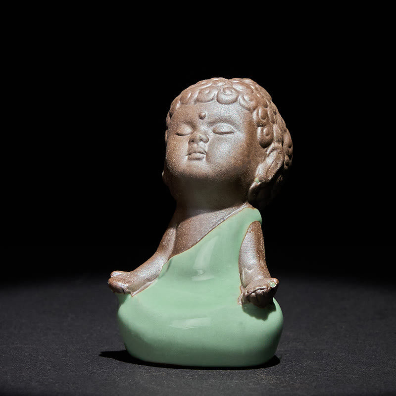 Prayer Meditation Resting Monk Statue – close-up of robe folds and bare feet on, ceramic statue, zen gift, meditation decor