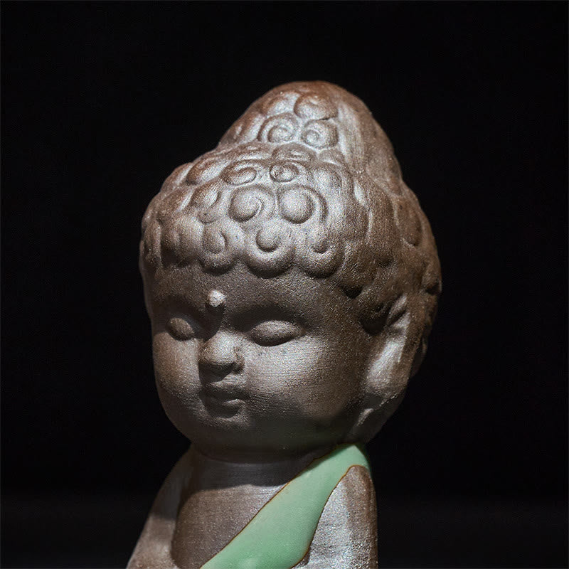 Prayer Meditation Resting Monk Statue – stack of monk statues showing available, ceramic statue, zen gift, meditation decor