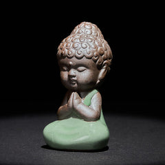 Prayer Meditation Resting Monk Statue – ceramic monk figurine meditating with, ceramic statue, zen gift, meditation decor