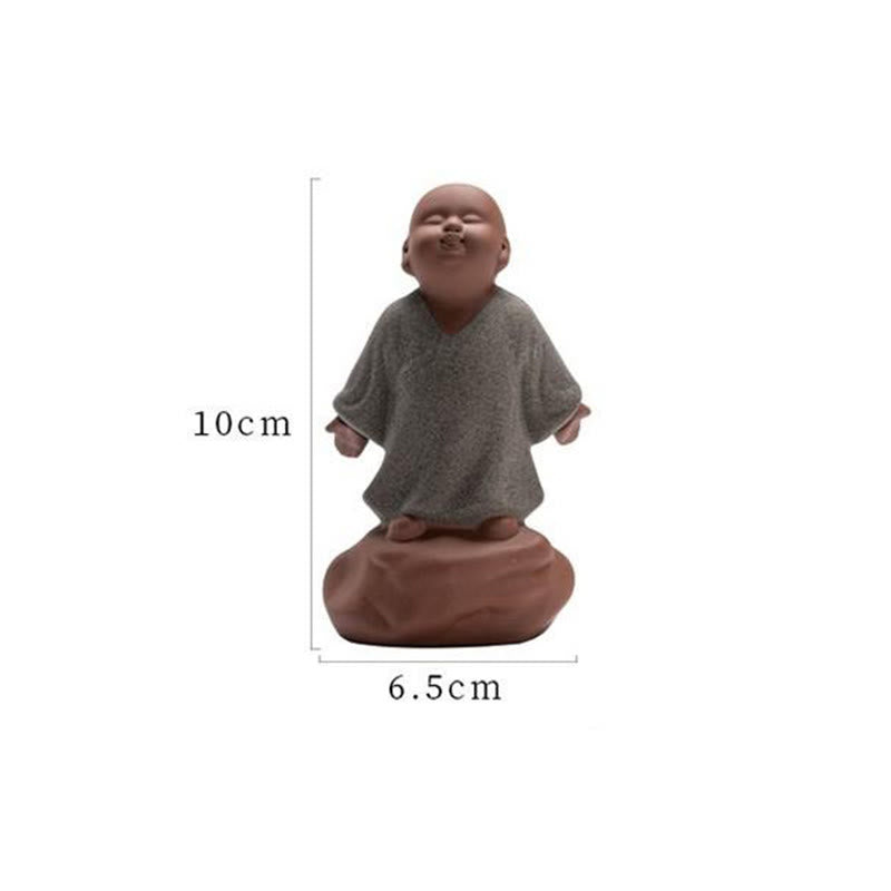 Looking Up Resting Monk Ceramic Statue Compassion Home Decor – monk statue in prayer corner, spiritual home altar decor