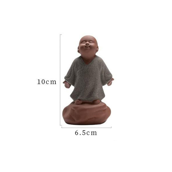 Looking Up Resting Monk Ceramic Statue Compassion Home Decor – monk statue in prayer corner, spiritual home altar decor
