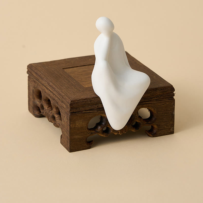 Formless Buddha Ceramics Wenge Wood Desk Serenity Decoration – decoration on executive desk, professional serenity office art