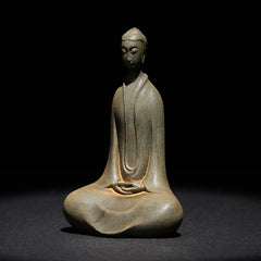Sakyamuni Two Sizes Statue – large figure front view with serene face and flowing robes