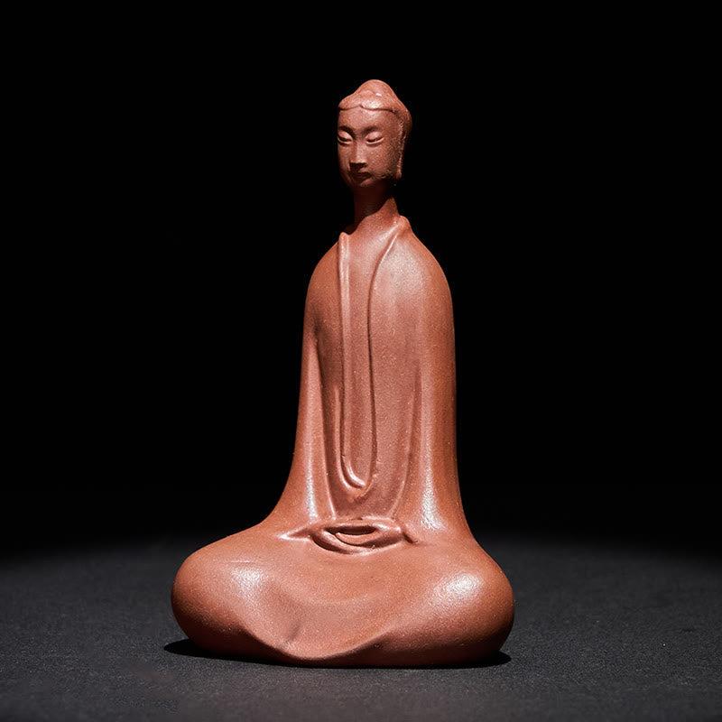 Purple Clay Formless Buddha Desk Decoration – Studio shot highlighting smooth clay texture, serenity decor