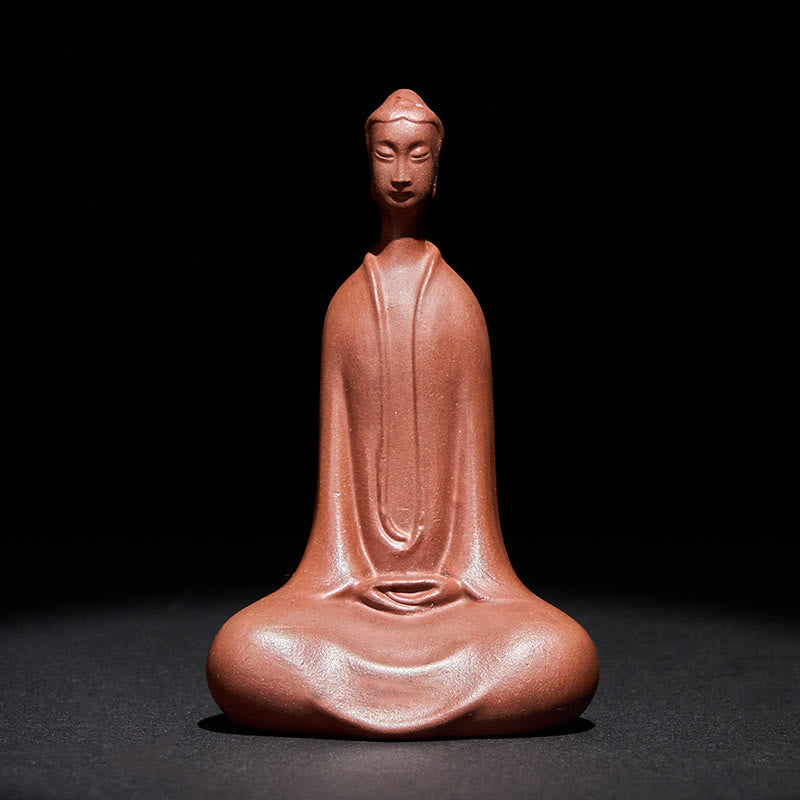 Purple Clay Formless Buddha Desk Decoration – Front view on dark studio background, minimalist zen decor