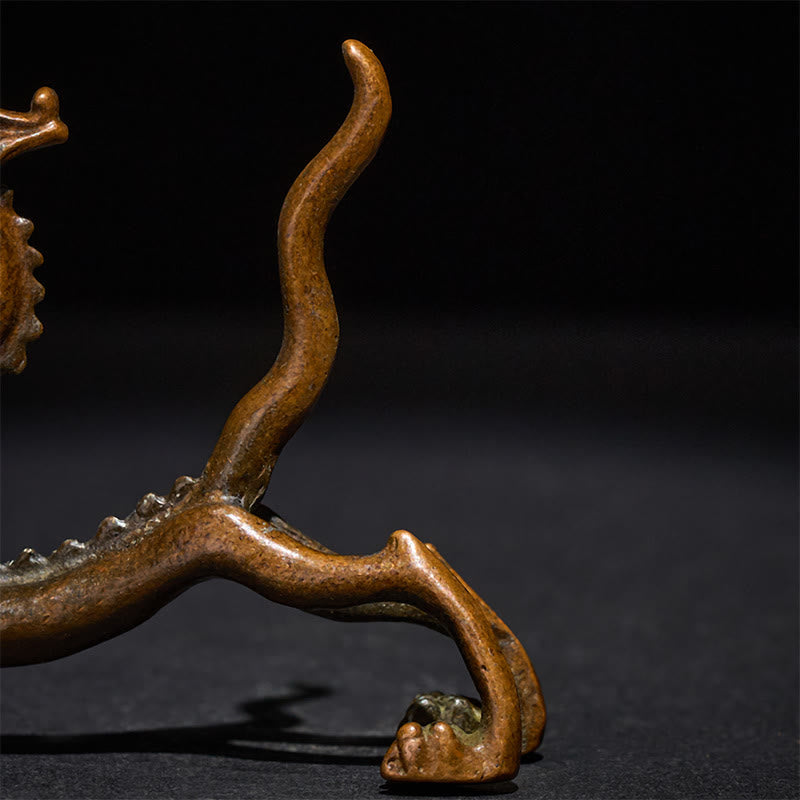 Mini Dragon Alloy Luck Protection Home Decoration – gift box with branded pouch and cushion, Blessing