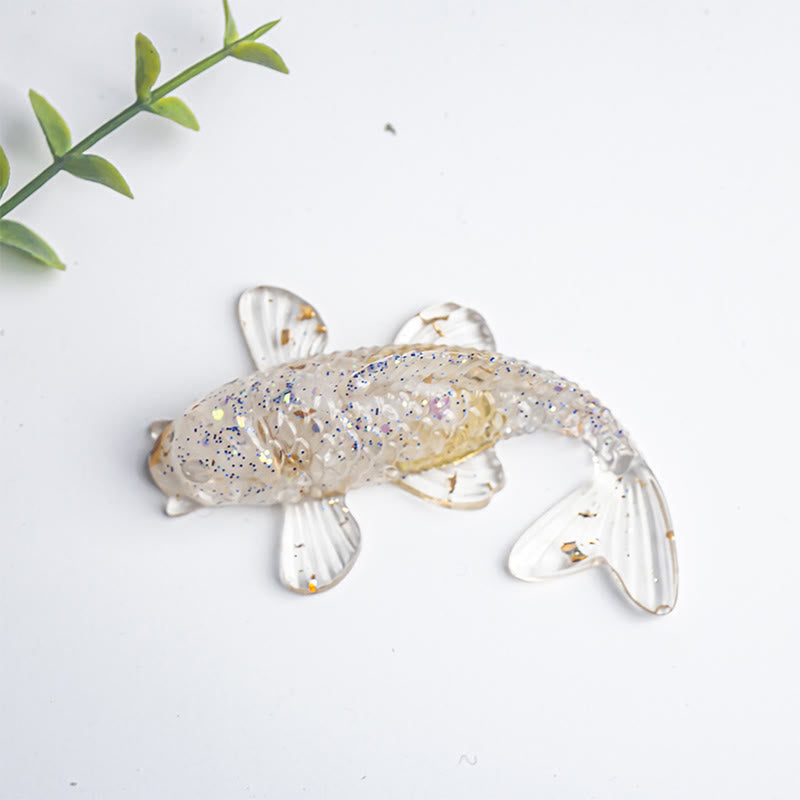 Koi Fish Crystal Chip Resin Decoration – red agate crystal chips raw stone material card for resin decoration craft