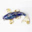 Koi Fish Crystal Chip Resin Decoration – blue lapis lazuli koi fish figurine with gold leaf accents on white background