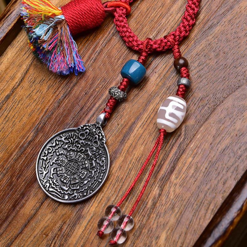 Chinese Zodiac Dzi Bead Buddha Key Chain – zodiac animals engraved detail, personalized chinese keychain
