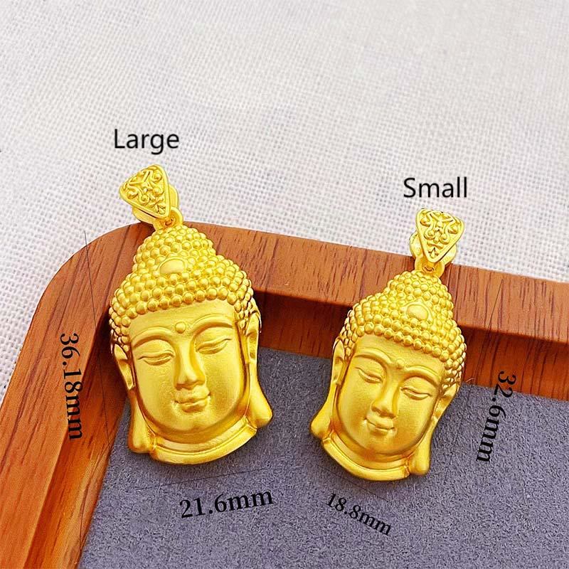 24K Gold Plated Brass Buddha Braided Cord Serenity Necklace – pendant held between fingers, miniature buddha art necklace