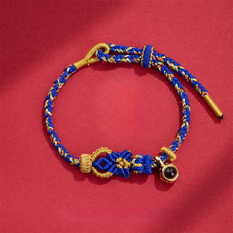 Projection Stone Buddha Knots Bracelet – bracelet with projection stone bead glowing, unique bead bracelet