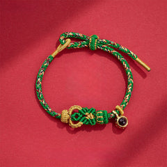 Projection Stone Buddha Knots Hand-woven Connection Bracelet – red cord bracelet with stone bead, feng shui luck bracelet