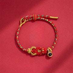 Projection Stone Buddha Knots Hand-woven Connection Bracelet – multiple color variations displayed, adjustable woven bracelet