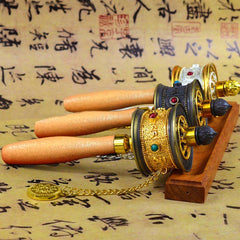 Zinc Alloy Tibetan Lucky Prayer Wheel | Love, Wisdom & Peace
