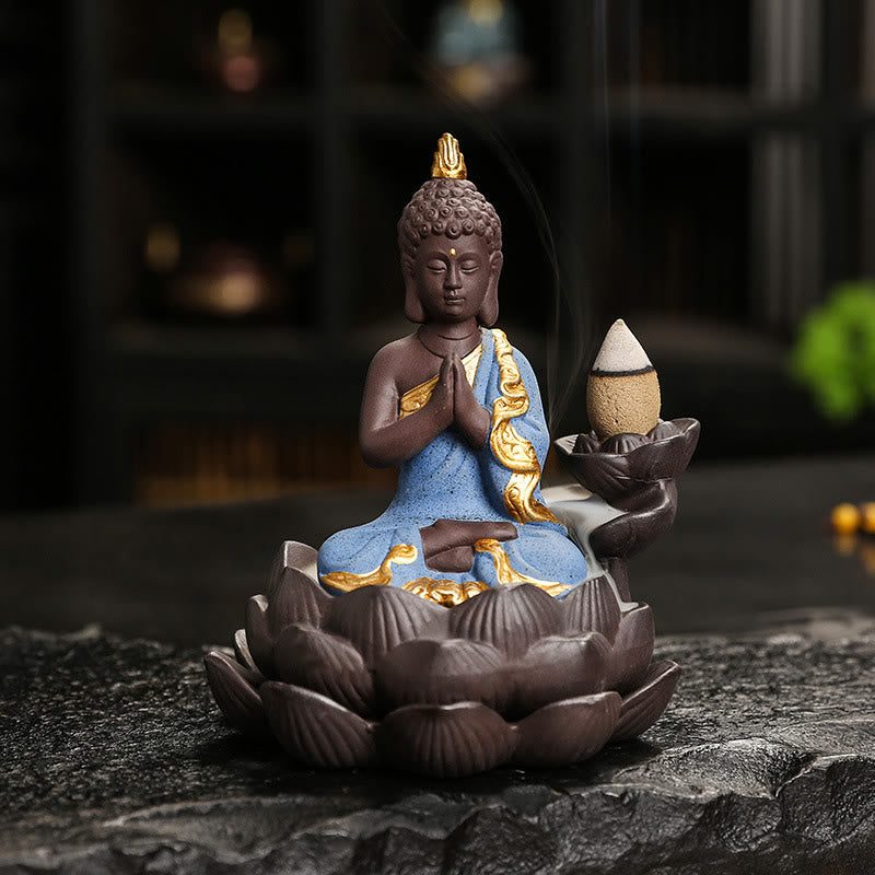 Buddha Serenity Ceramic Incense Burner Zen Home Decor – overhead top view, bowl shape incense holder design